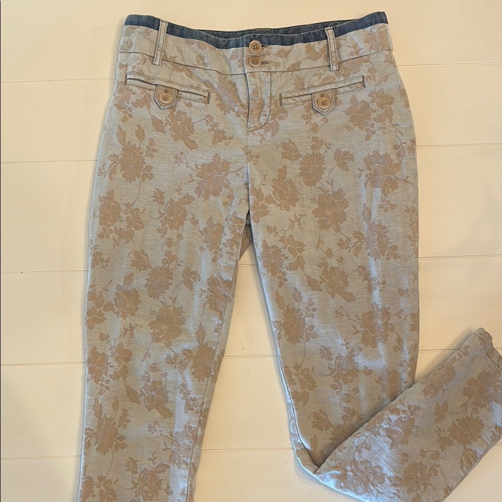 Anthropologie Cartonnier Charlie Trouser Floral Print